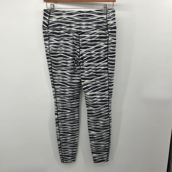 NIKE Dri Fit Black White Criss Cross Tights Leggings Large - Picture 5 of 7